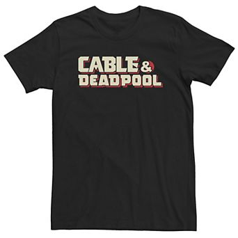 Big & Tall Marvel X-Men Cable And Deadpool Team Text Logo Tee