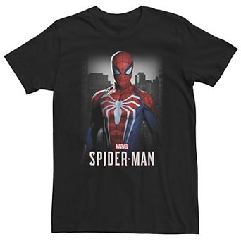 Big & Tall Marvel's Spider Man Game Cityscape Portrait Tee