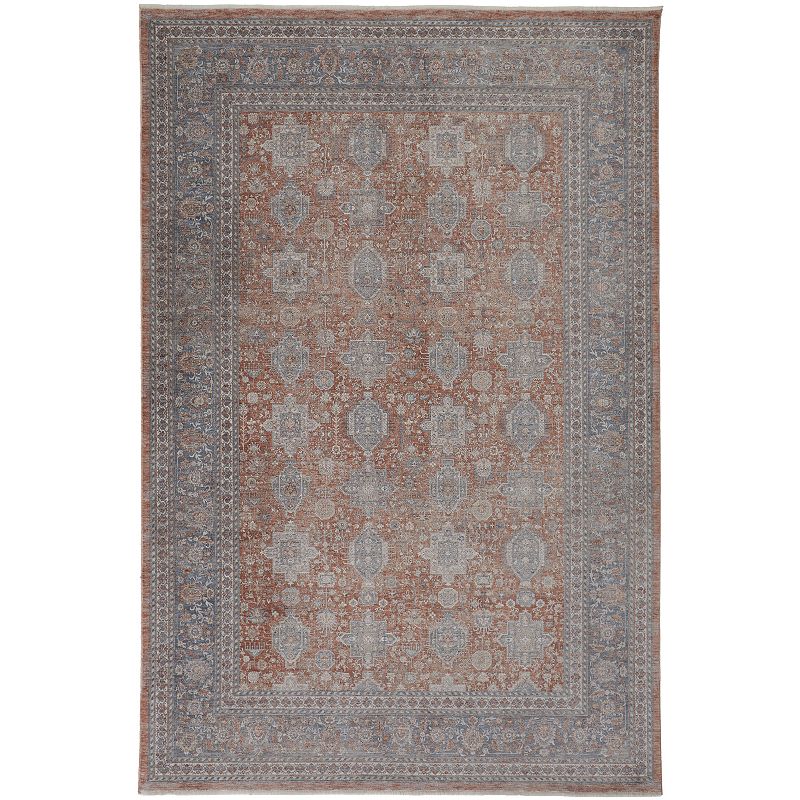Weave & Wander Gilford Rustic Persian Farmhouse Rug, Orange, 7X10 Ft