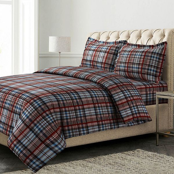 Azores Home Bwood Plaid Flannel, Plaid Duvet Cover Full Size