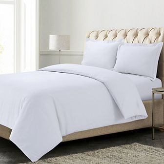 Azores Home Solid Flannel Oversized Duvet Cover Set with Shams