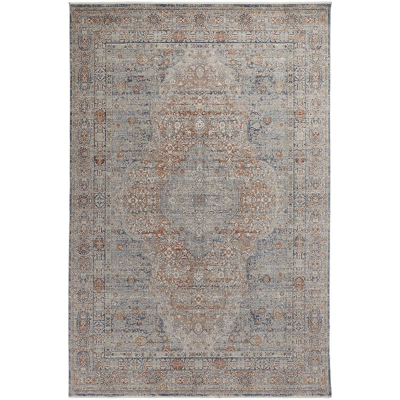 Weave & Wander Gilford Rustic Persian Farmhouse Rug, Orange, 7X10 Ft