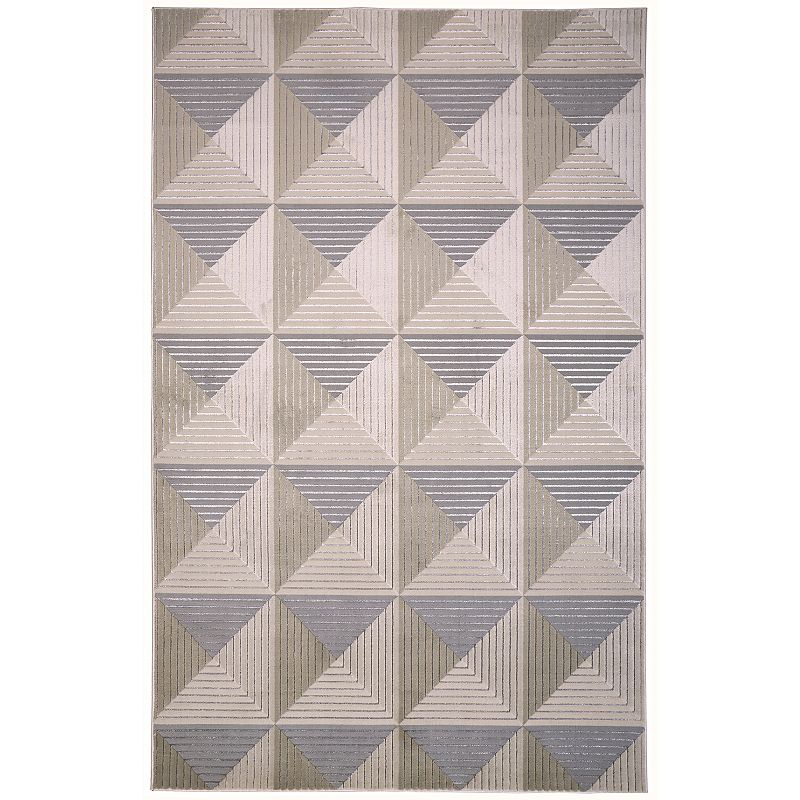 Weave & Wander Orin Architectural Inspired Rug, Grey, 5X8 Ft