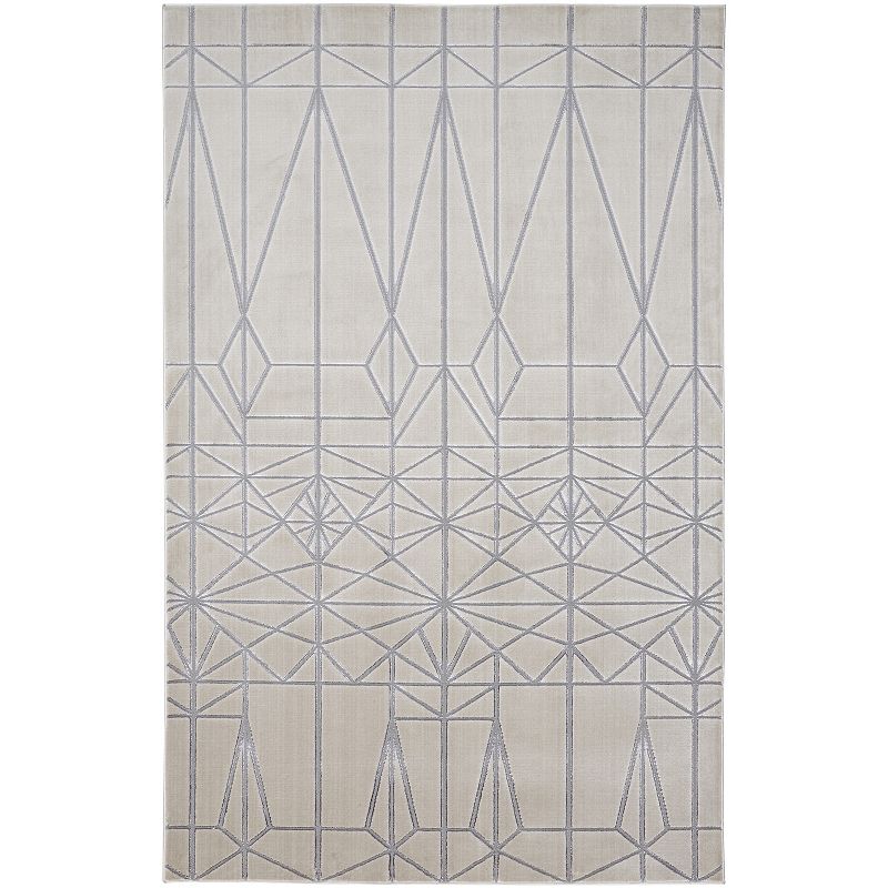 Weave & Wander Orin Art Deco Architectural Rug, Beig/Green, 7X10 Ft