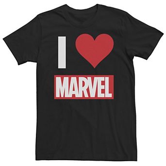 Big & Tall Marvel I HEART MARVEL Ultimate Fan Love Brick Logo Tee