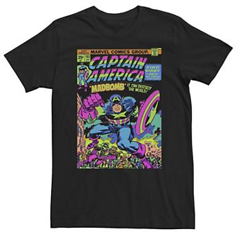 Big & Tall Marvel Captain America Comic Neon Tee