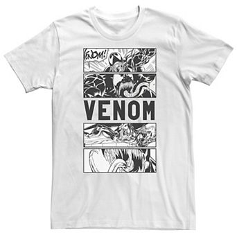 Big & Tall Marvel Venom Comics Black And White Tee