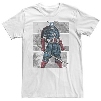 Big & Tall Marvel Captain America Samurai Comic Scenes Tee