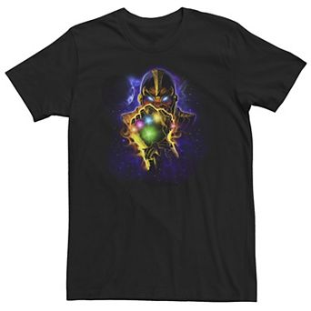 Big & Tall Marvel Thanos Powerful Glowing Infinity Gauntlet Tee