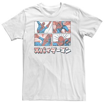 Big & Tall Marvel Spider-Man Kanji Comic Illustration Tee