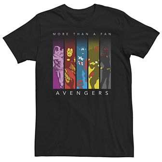 Big & Tall Marvel Avengers More Than A Fan Colorful Panel Silhouette Tee