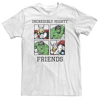 Big & Tall Marvel Thor Hulk Incredibly Mighty Friends Boxed Up Tee