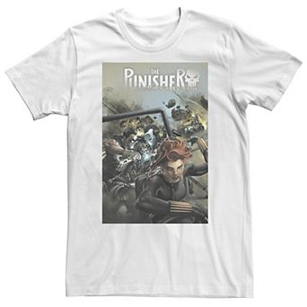 Big & Tall Marvel Punisher Black Widow Comic Cover Tee