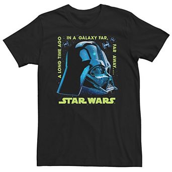 Big & Tall Star Wars Darth Vader Neon Text Border Long Time Ago Tee