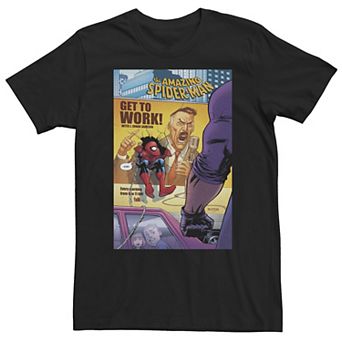 Big & Tall Marvel Spider-Man Get to Work Comic Cover Tee