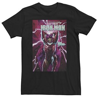 Big & Tall Marvel Iron Man Fights Arsenal Comic Cover Tee