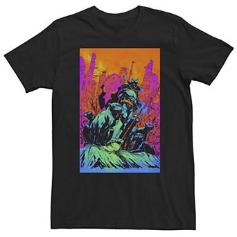 Big & Tall Marvel Black Panther Comic Neon Poster Tee