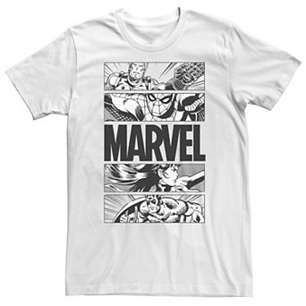 Big & Tall Marvel Avengers Retro Action Panel Fill Tee