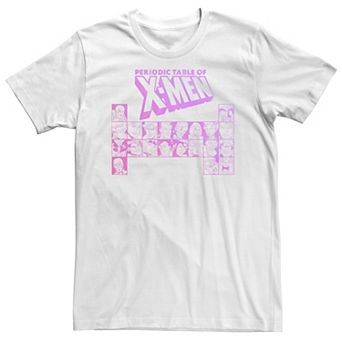 Big & Tall Marvel Periodic Table Of X-Men Characters Neon Group Shot Tee