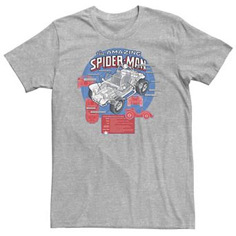 Big & Tall Marvel The Amazing Spider-Man Spider-Mobile Schematic Tee