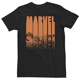 Big & Tall Marvel Avengers Halloween Logo Character Stencil Tee