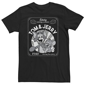 Big & Tall Tom And Jerry Saturday Morning Cartoons 1940 Portrait Tee