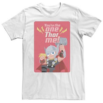 Big & Tall Marvel Thor "You're The One Thor Me!" Valentine Card Tee