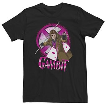 Big & Tall Marvel X-Men Gambit X Logo Distressed Portrait Tee