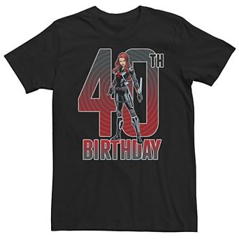 Big & Tall Marvel Black Widow 40th Birthday Tee