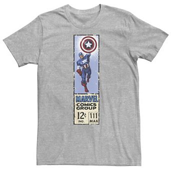 Big & Tall Marvel Captain America Comics Group Vintage Ticket Label Tee