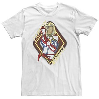 Big & Tall Marvel Captain Marvel Bold Neon Geometric Portrait Tee