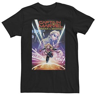 Big & Tall Marvel Comixology Captain Marvel Braver & Mightier Comic Tee