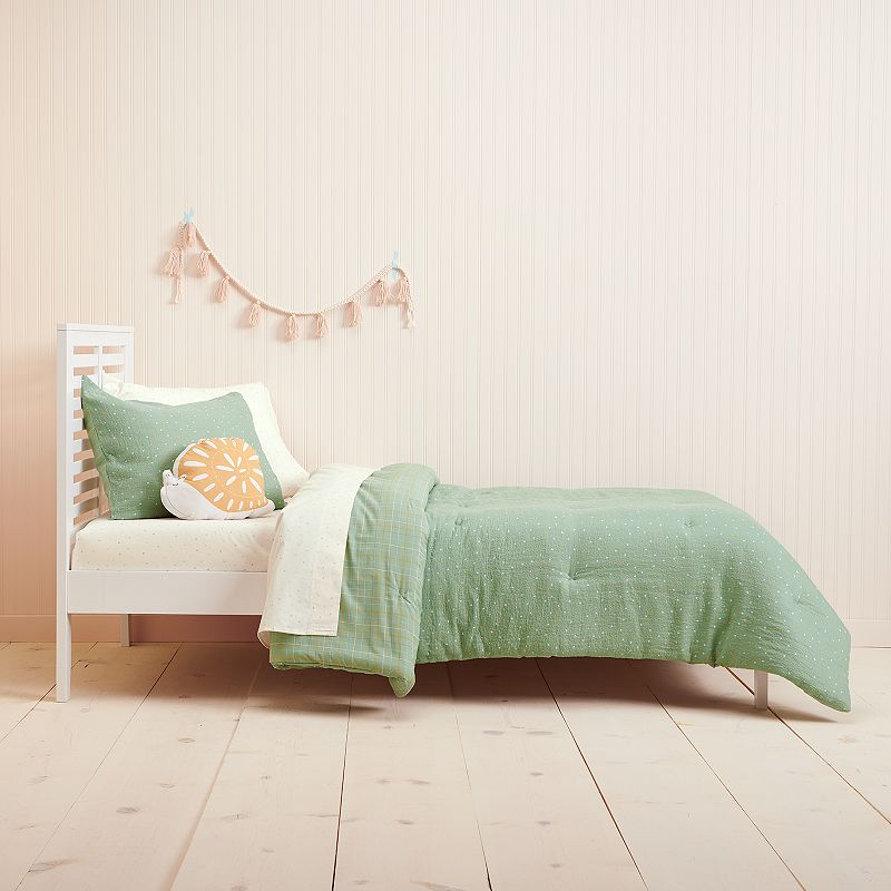 Little Co. By Lauren Conrad Green Polka-Dot Comforter Set, Med Green, Twin