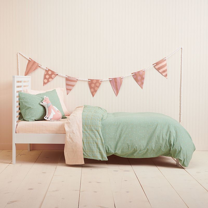 29514162 Little Co. by Lauren Conrad Green Polka Dot Duvet  sku 29514162