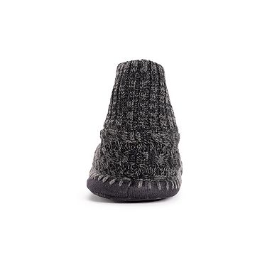 MUK LUKS Cable Knit Cuffed Men's Boot Slippers
