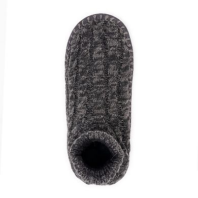 MUK LUKS Cable Knit Cuffed Men's Boot Slippers