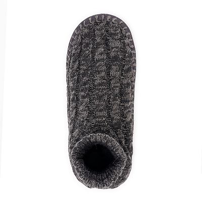 MUK LUKS Cable Knit Cuffed Men s Boot Slippers