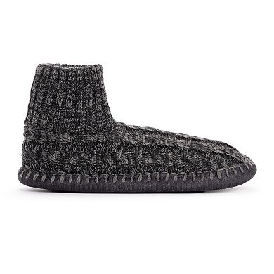 MUK LUKS Cable Knit Cuffed Men's Boot Slippers