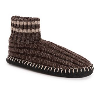 MUK LUKS Cable Knit Cuffed Men's Boot Slippers