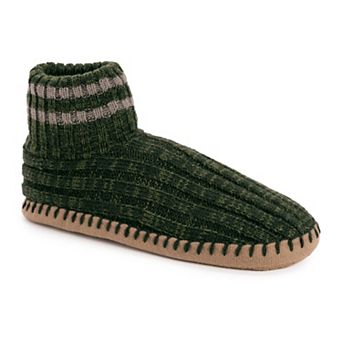 MUK LUKS Cable Knit Cuffed Men's Boot Slippers