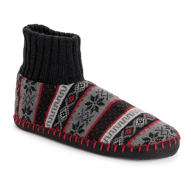 Muk luks men's nordic knit bootie slipper socks best sale