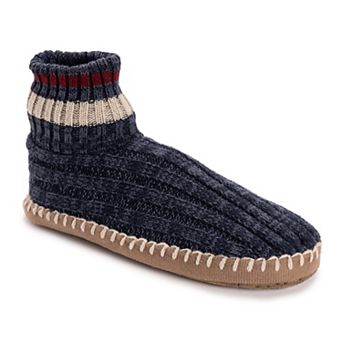 MUK LUKS Cable Knit Cuffed Men's Boot Slippers