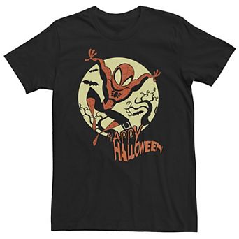 Big & Tall Marvel Spider-Man Moonlight Happy Halloween Tee