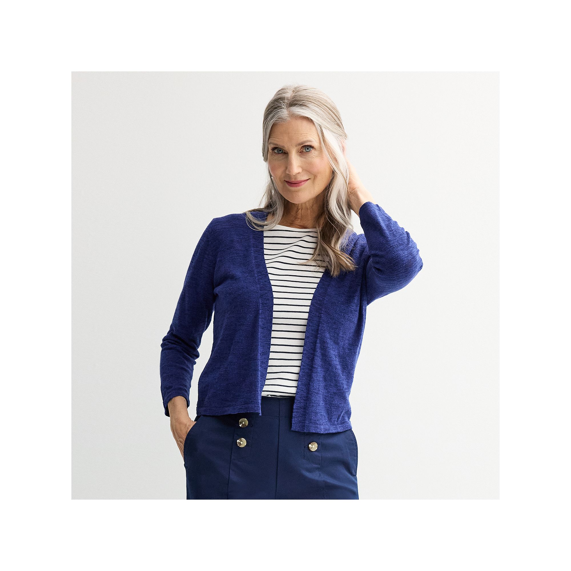 Womens Croft & Barrow® Open Front Cardigan, Size: XS, Blue
