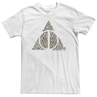 Big & Tall Harry Potter Deathly Hallows Symbol Text Fill Tee