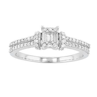 10k White Gold 1/3 Carat T.W. Diamond Engagement Ring