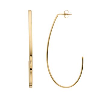 14k Gold Vermeil Polished 60 mm J-Hoop Earrings