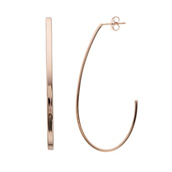 14k Gold Vermeil Polished 60 mm J-Hoop Earrings