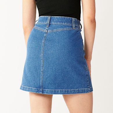 Juniors' SO® Zip-Up Denim Mini Skirt