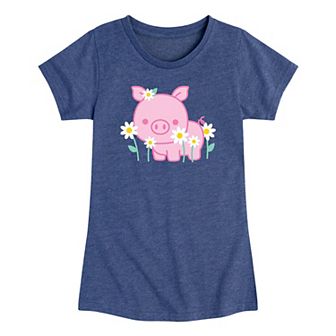 Girls 7-16 Piglet With Daisies Graphic Tee